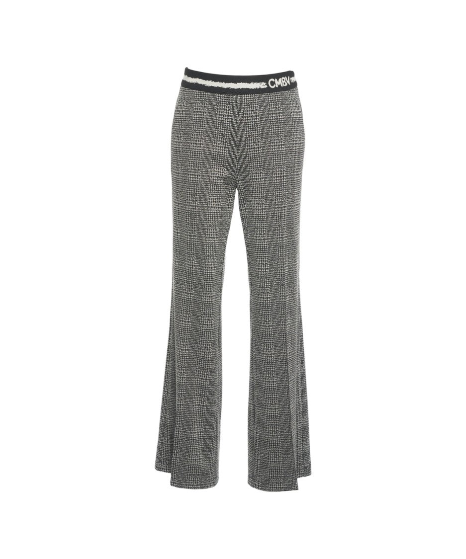 Cambio Wide-Leg Trousers With Elastic Waistband And Refined Pattern