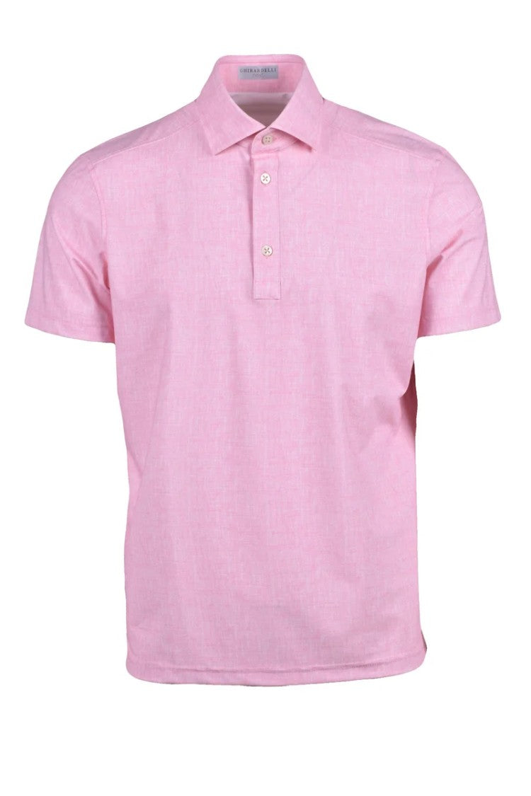 Ghirardelli Next Pink Polyamide Elastane Men's Next Technical Polo