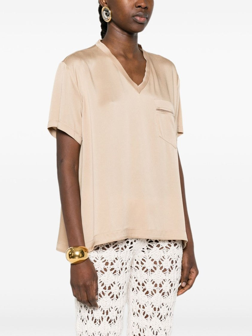 Fabiana Filippi Boxy Silhouette V-Neck Top