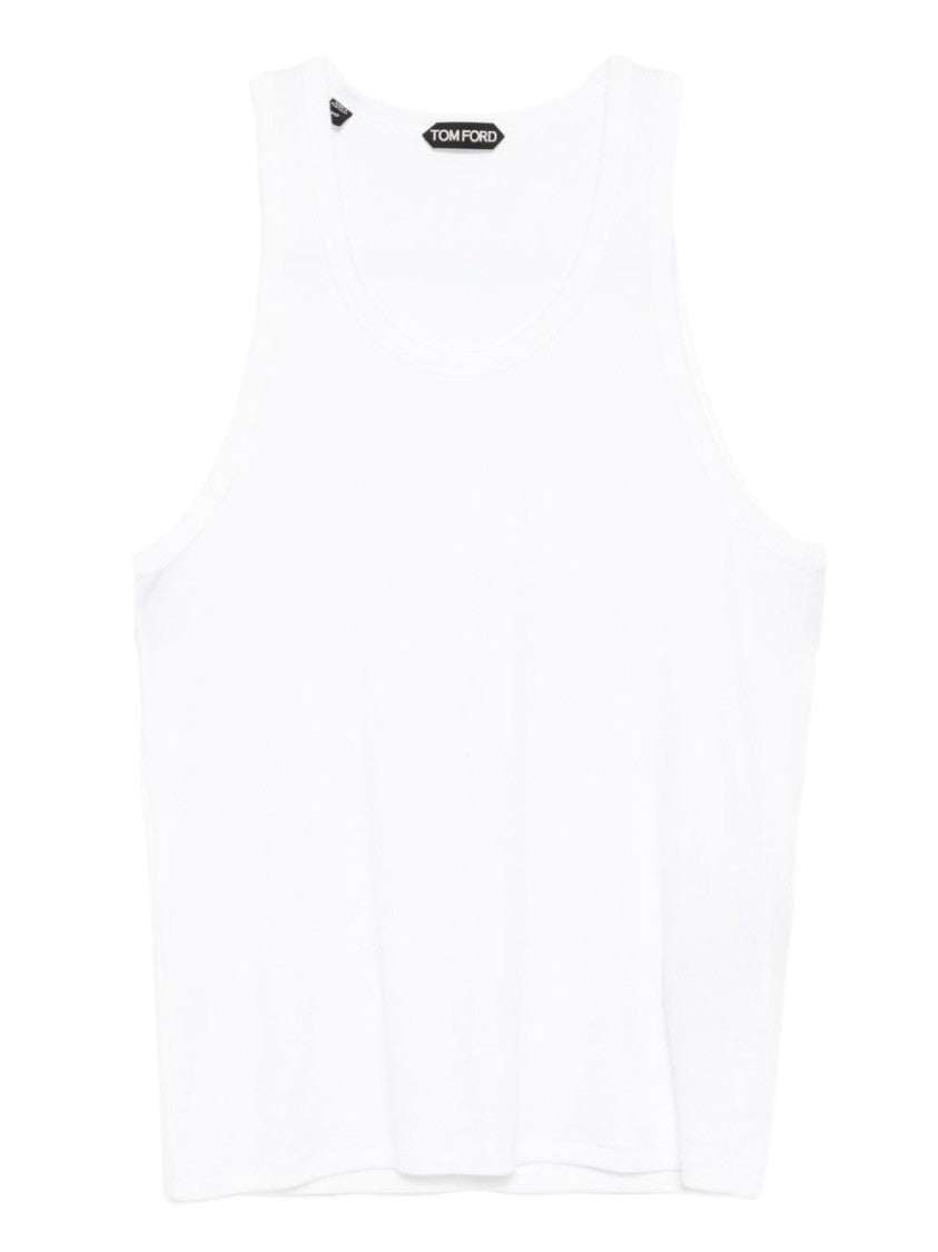 Tom Ford Scoop Neck Off-White Sleeveless Top