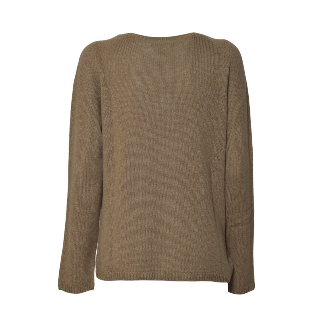 Max Mara Relaxed Fit Brown Knit Top With Ribbed Detailing