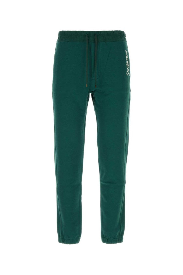 Saint Laurent Bottle Green Cotton Joggers