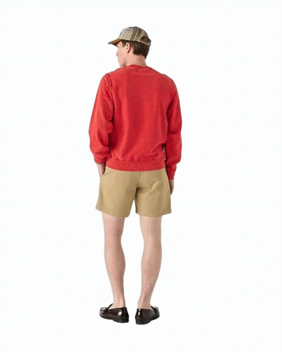 Noah Washed Red Long-Sleeve Sweatshirt With Classic Crew Neck