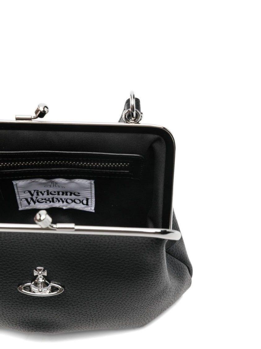 Vivienne Westwood Black Chain Strap Leather Card Wallet