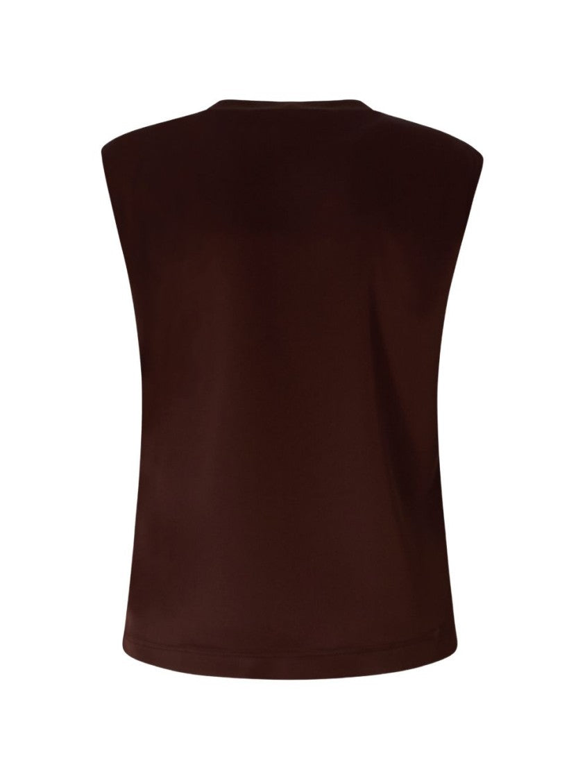 Pinko Asymmetric Knotted Front Satin Blouse