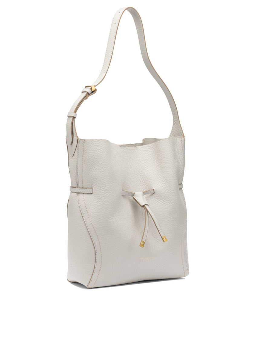 Gianni Chiarini Textured Leather Shoulder Bag With Drawstring Detail