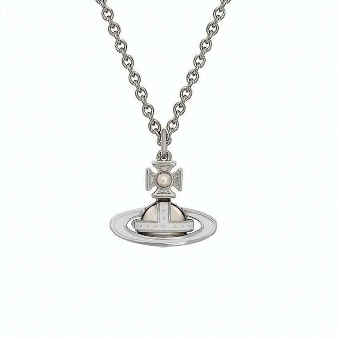 Vivienne Westwood Stylized Orb Pendant Necklace With Fine Chain