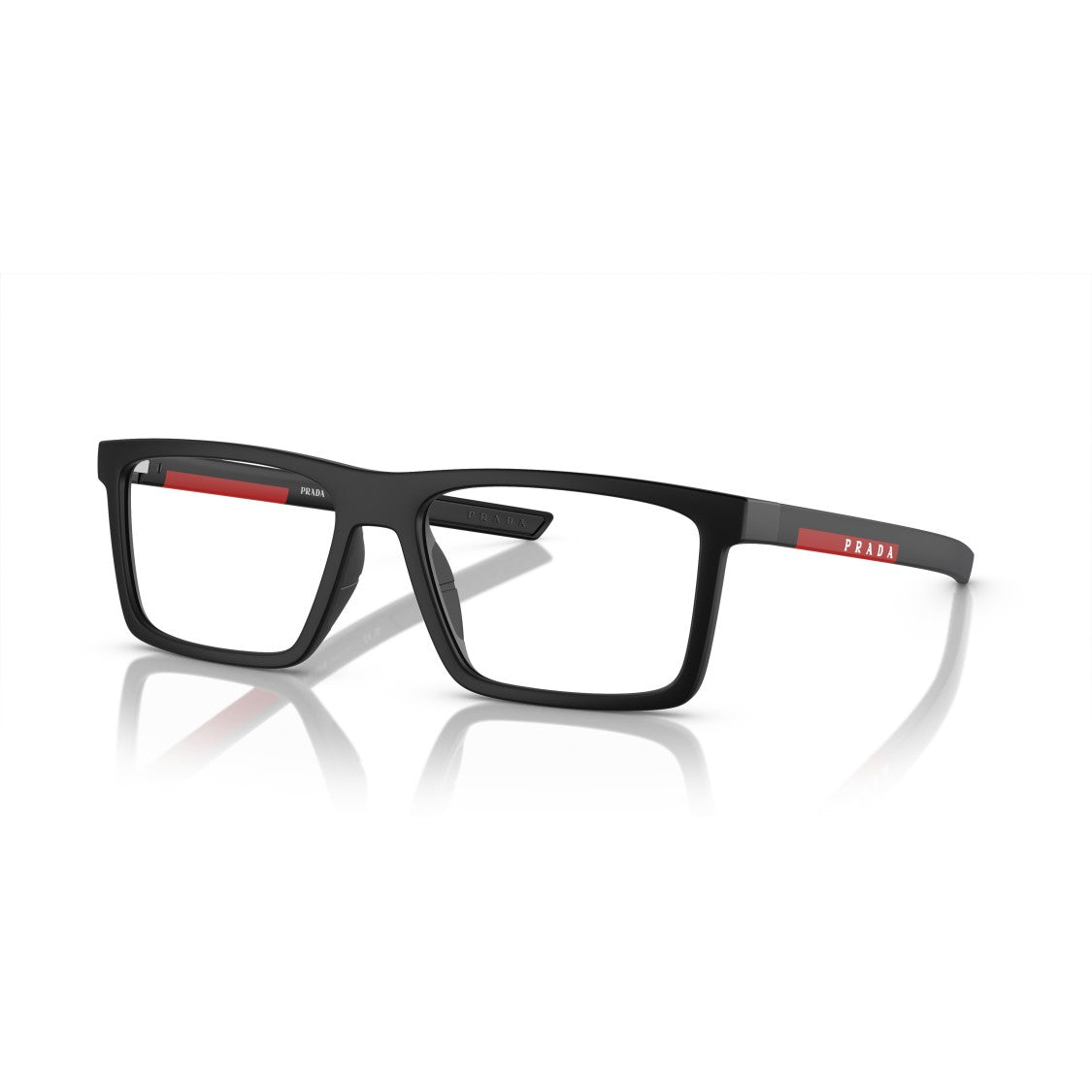 Prada Linea Rossa 0Ps 02Qv Rectangular Black Nylon Eyeglasses