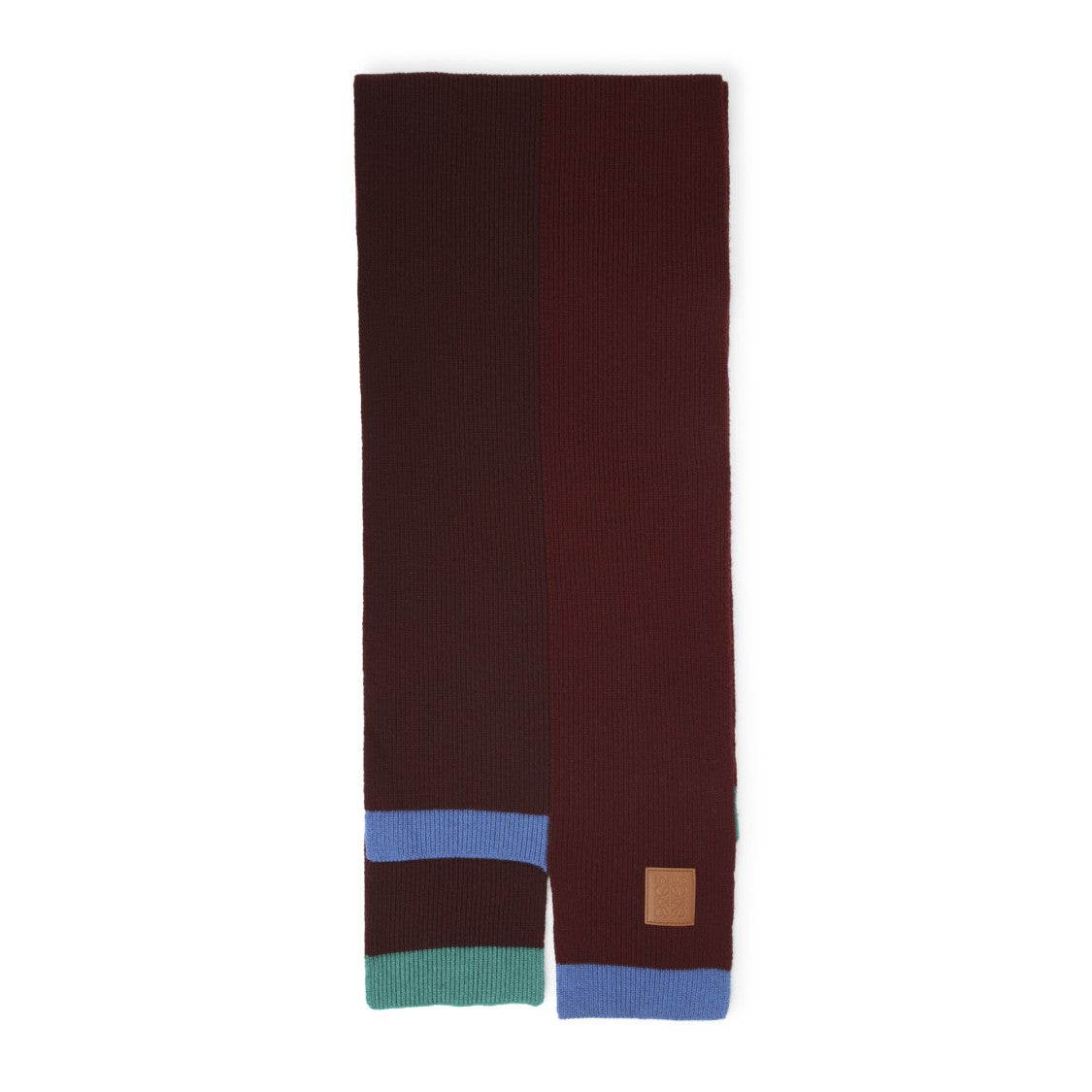 Loewe 30X178 Asymmetric Dark Red Wool Scarf