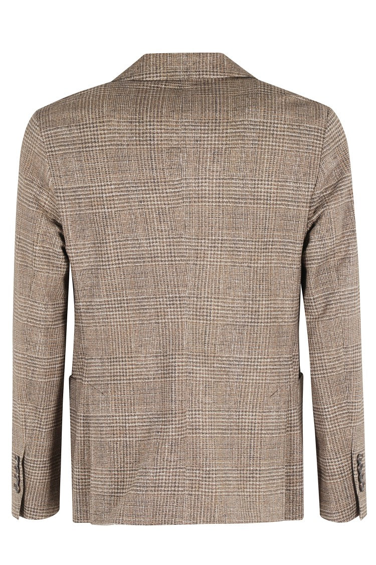 Circolo 1901 Check Patterned Blazer In Bark With Tailored Fit