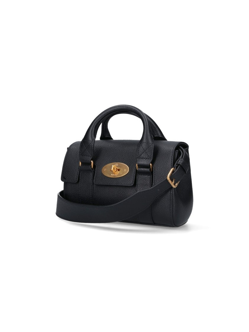 Mulberry Black Bayswater Hammered Leather Shoulder Bag