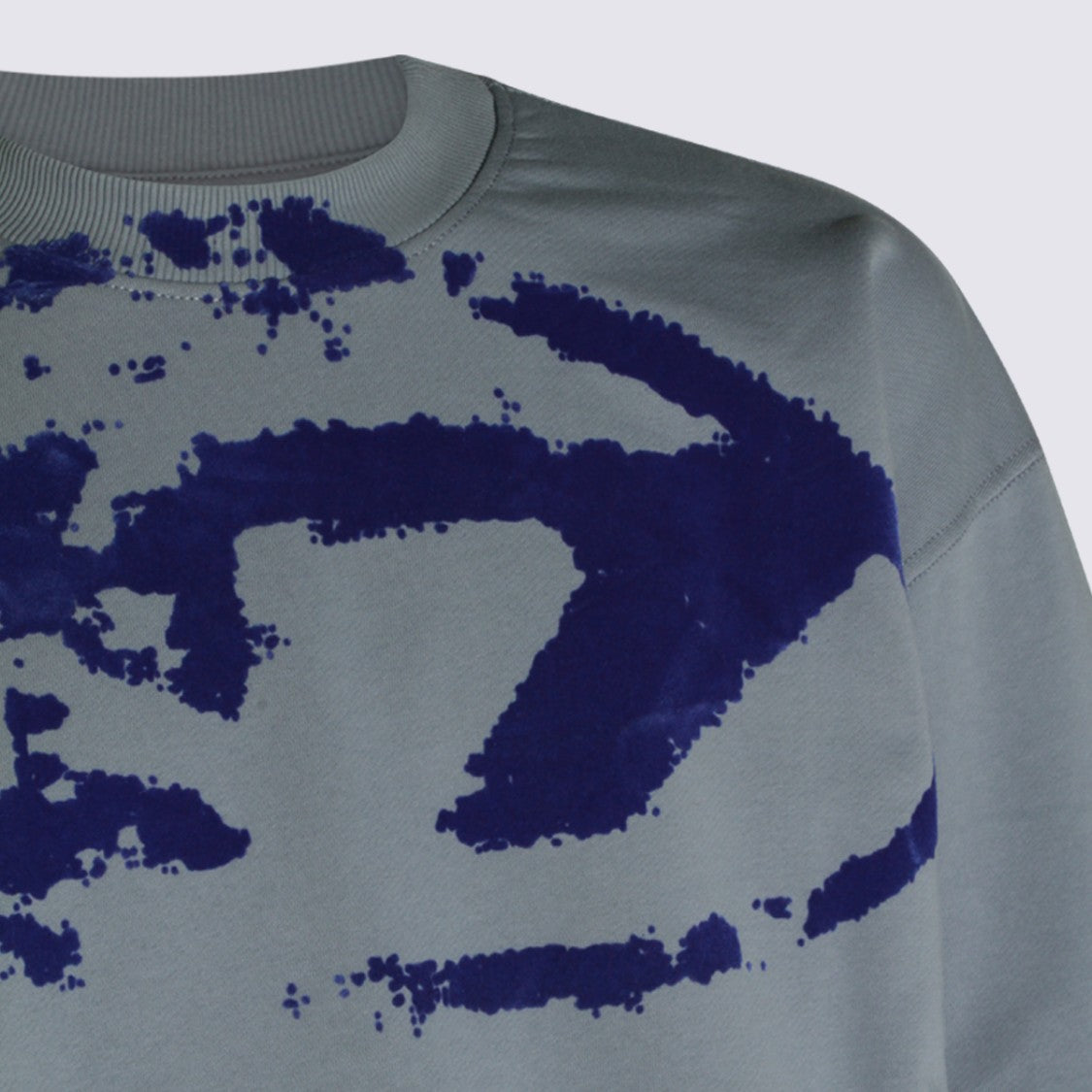 Diesel Relaxed Fit Graphic Knit Sweatshirt With Ribbed Details