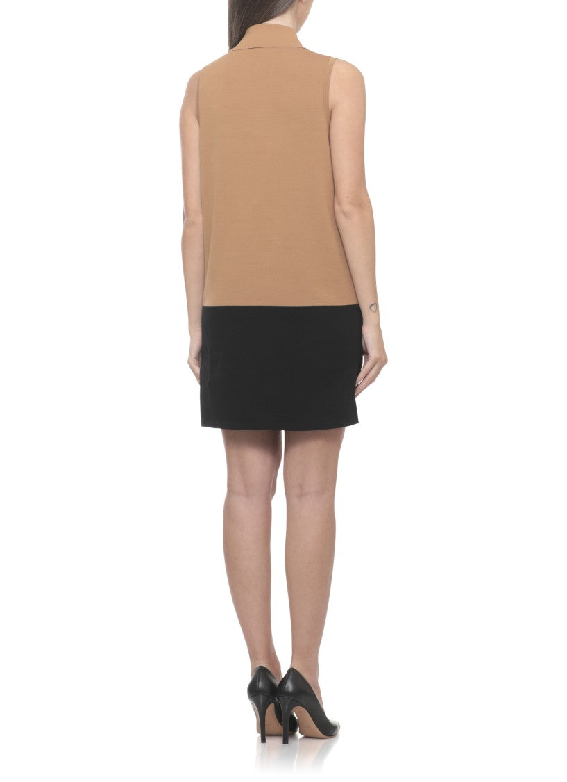 Elisabetta Franchi Viscose Mini Dress With V Neckline And Flap Pockets