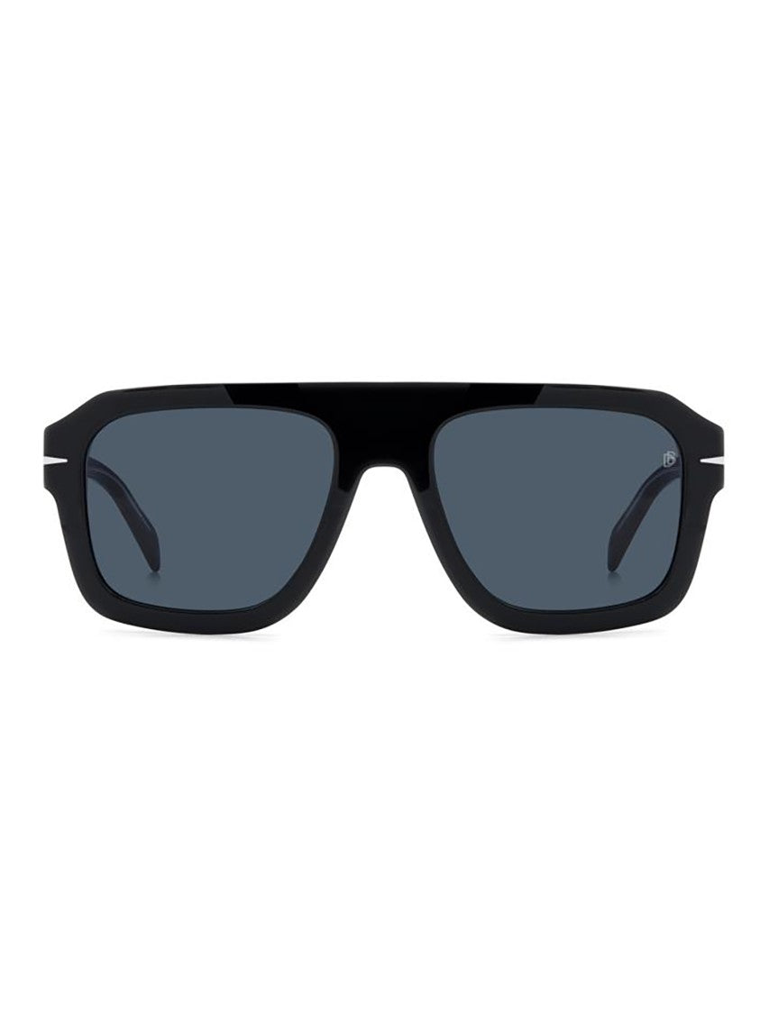 David Beckham Angular Black Acetate Sunglasses With Distinctive Temple Detailing