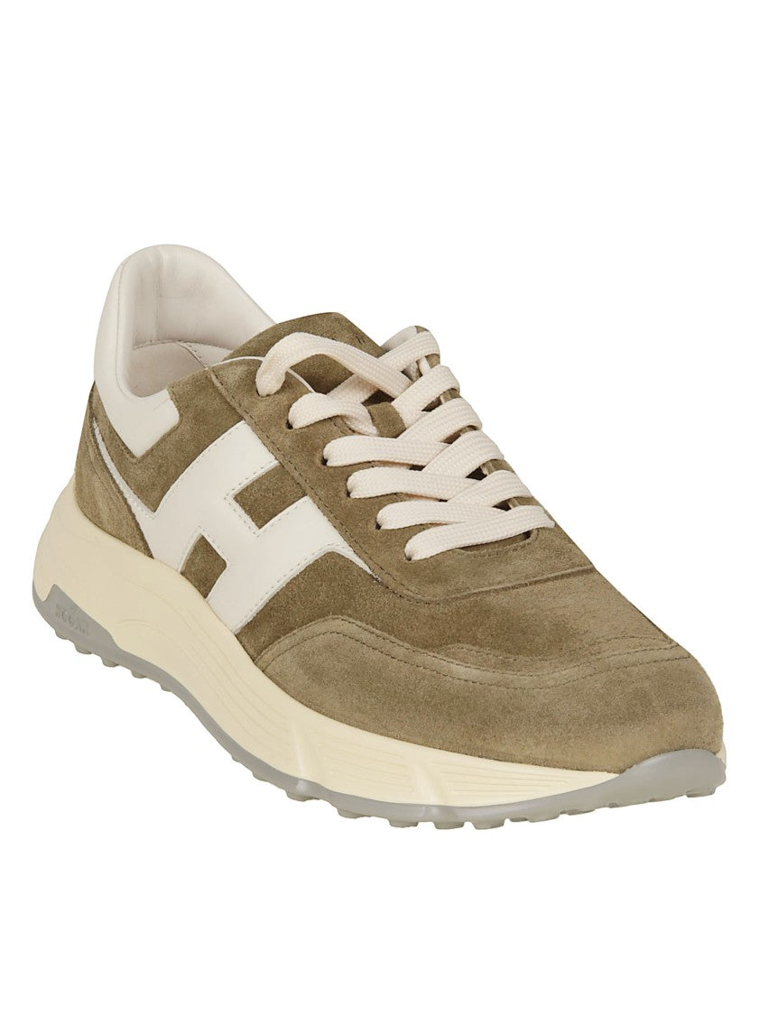 Hogan Brown Hyperlight Calf Leather Suede Sneakers