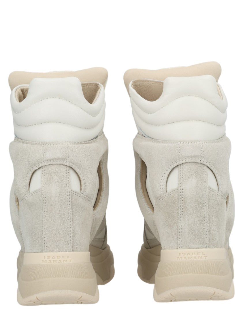 Isabel Marant Balskee Wedge Sole Padded Collar Leather Sneakers