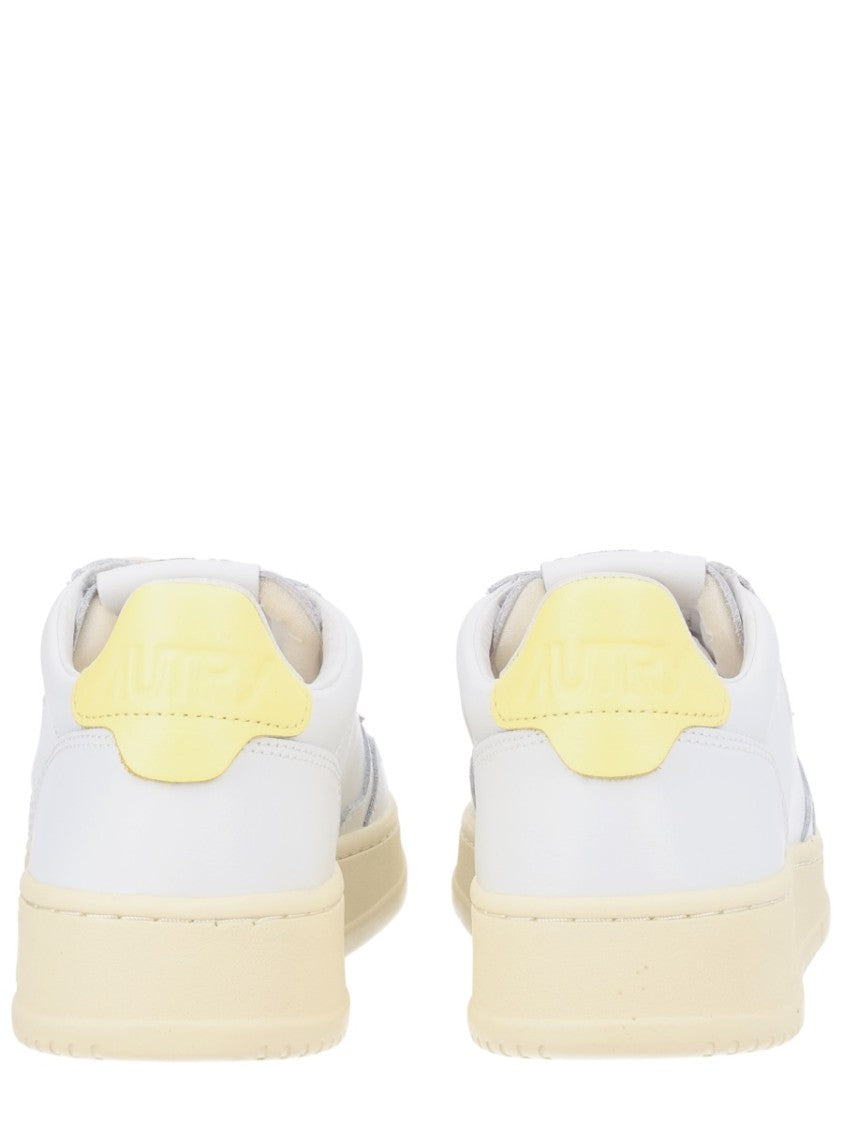 Autry Medalist Low Yellow Accent Perforated Sneakers