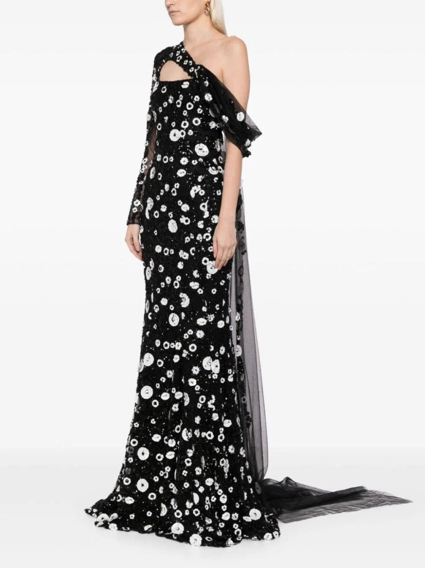 Saiid Kobeisy Tulle One-Shoulder Sleeve, Dress