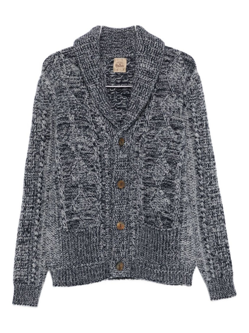 Rakki' Textured Knit Cardigan With Shawl Collar