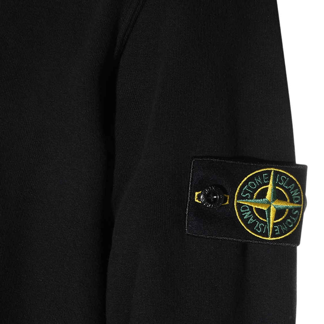 Stone Island Black Crewneck Sweater With Distinctive Logo Patch