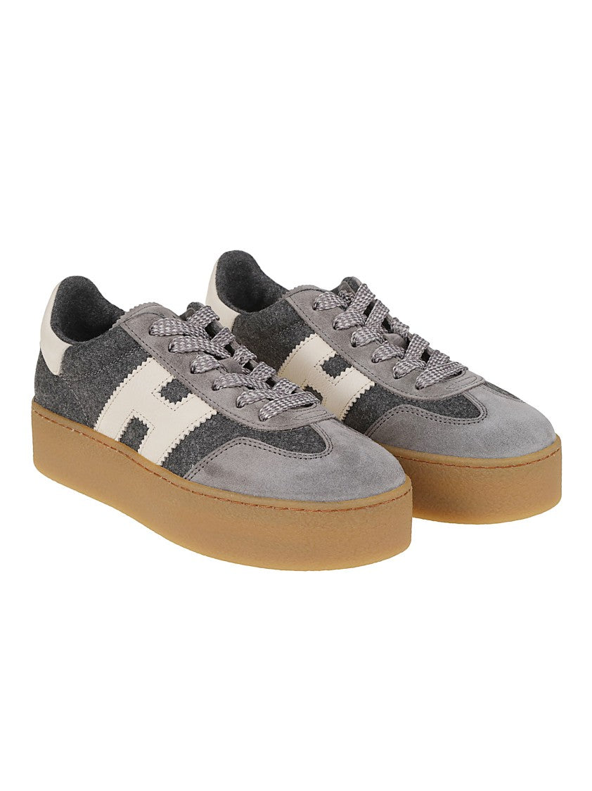 Hogan Cool Grey Suede Calf Leather Sneakers