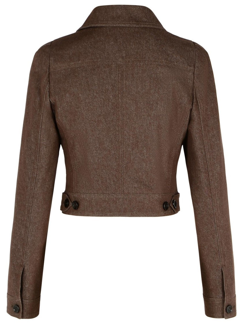 Max Mara Carpa' Brown Cotton Blazer