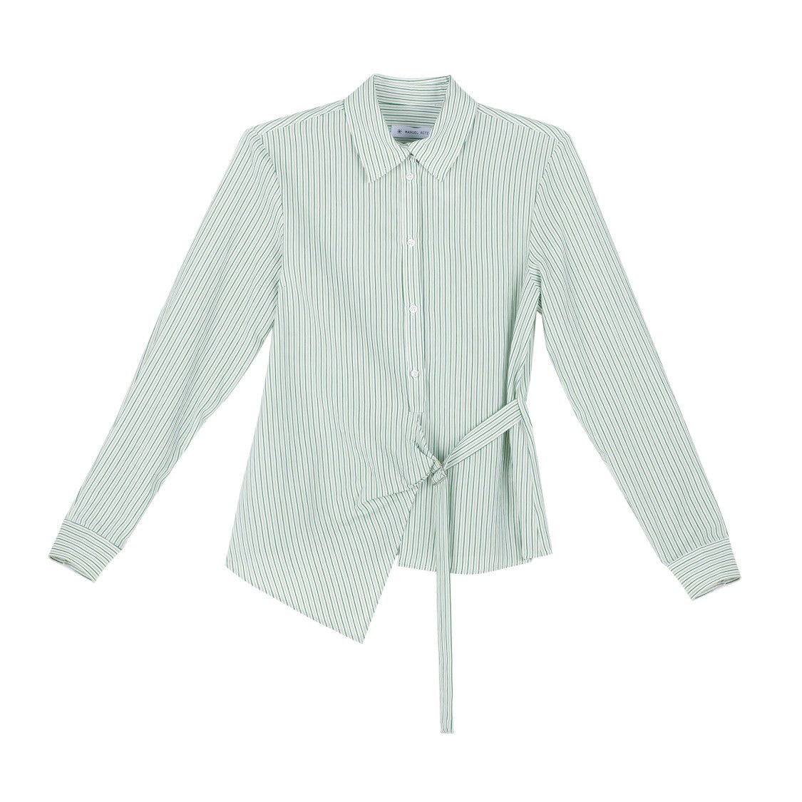 Manuel Ritz Asymmetrical Long-Sleeved Tie Shirt