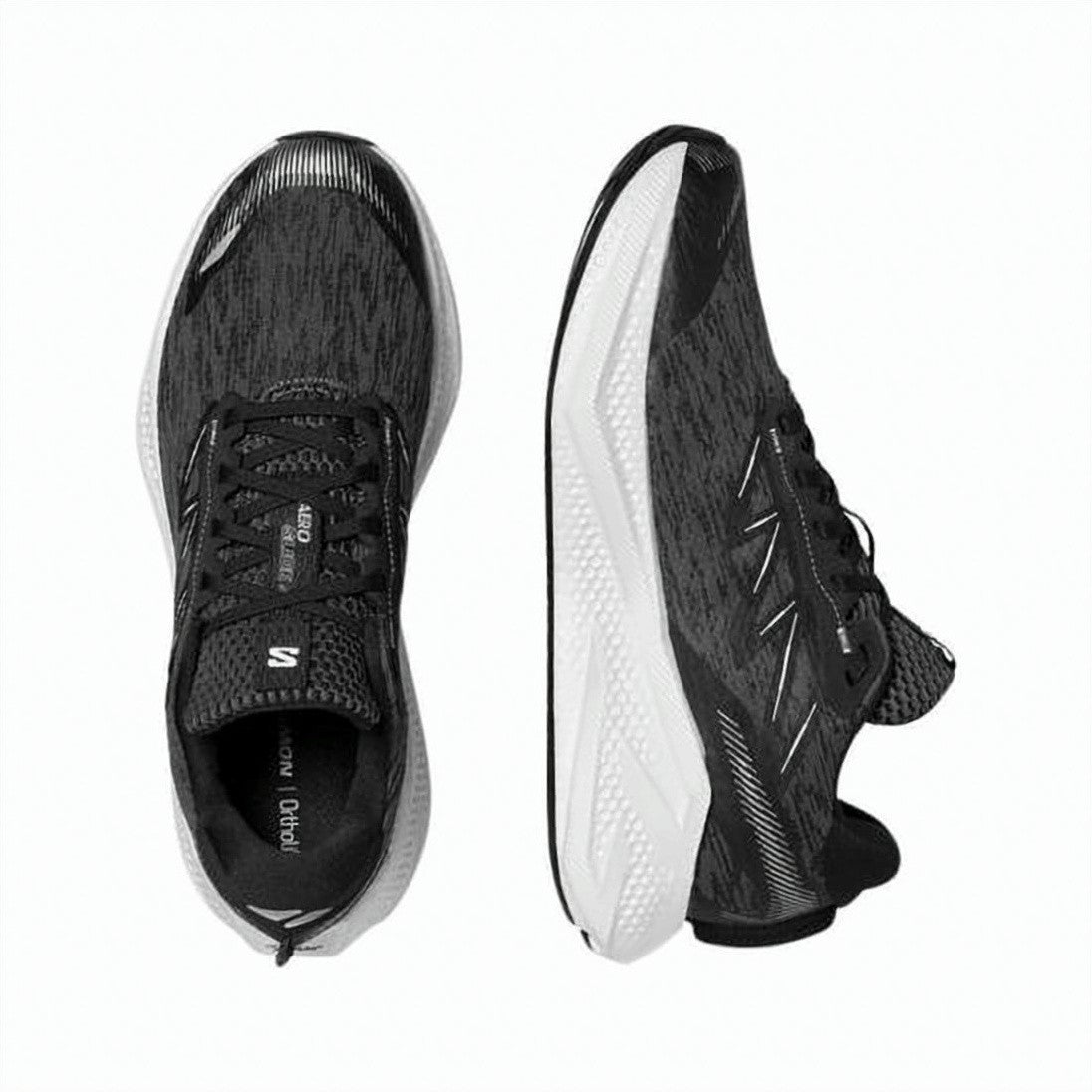 Salomon Textured Black Textile Sneakers With Sculpted Rubber Sole