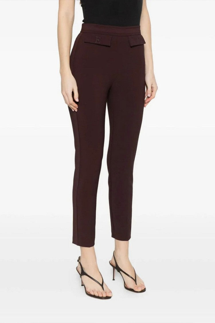 Elisabetta Franchi Brown Flap-Pocket Cropped Trousers
