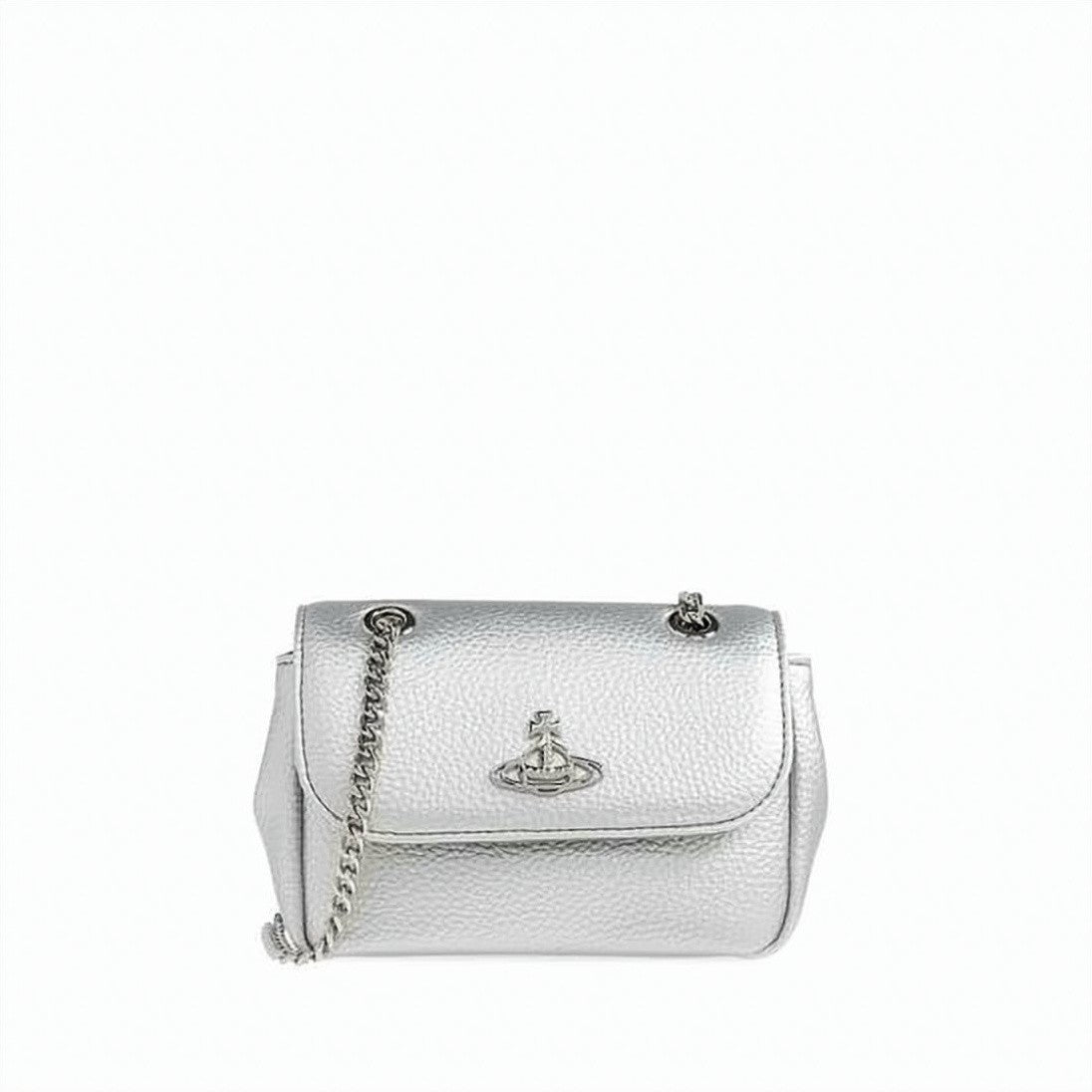 Vivienne Westwood Textured Synthetic Leather Crossbody Bag With Silver-Tone Orb Emblem