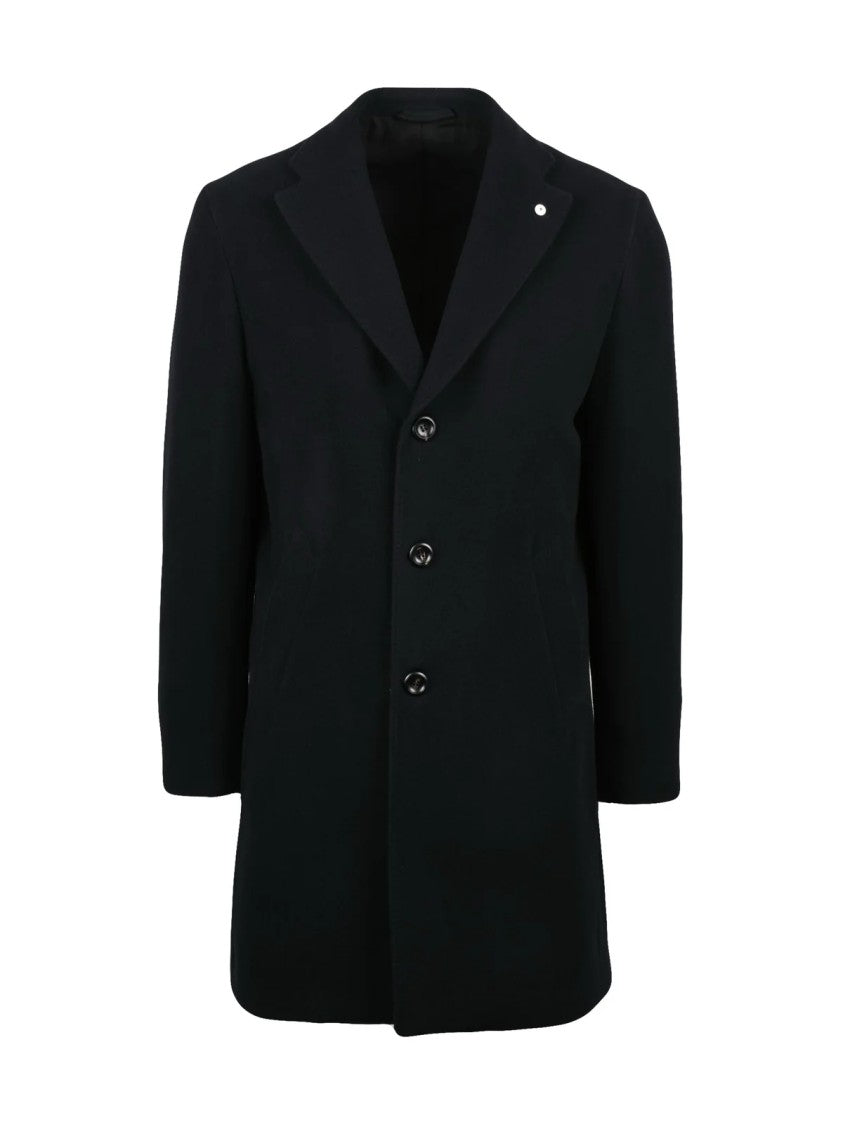 L.B.M. 1911 Black Wool-Cashmere Coat