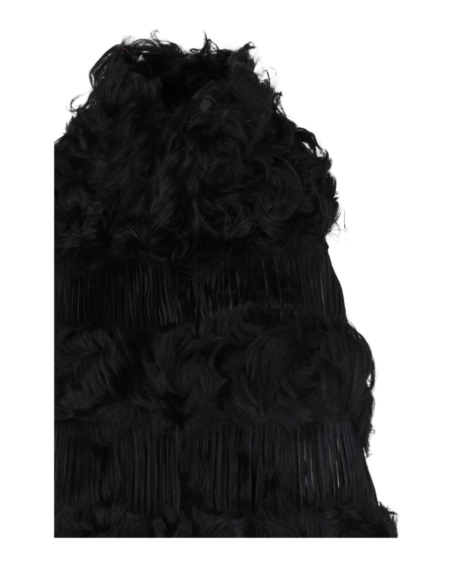 Ferragamo Lamb Fur Backless Top