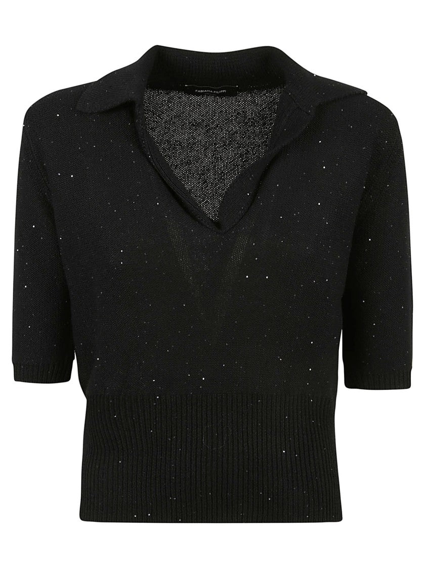 Fabiana Filippi Classic Black Polo Top