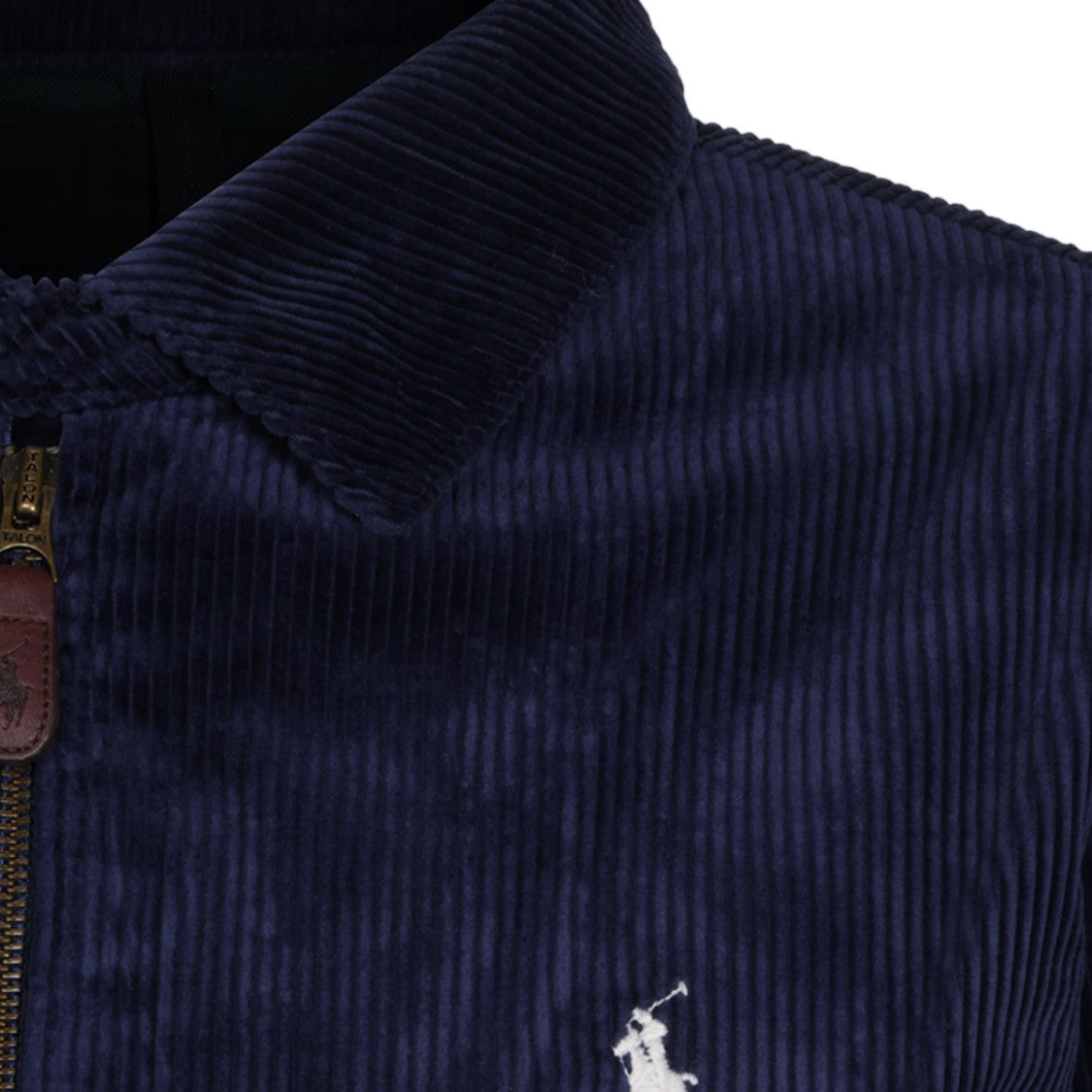 Polo Ralph Lauren Textured Corduroy Jacket With Zip-Up Front And Pointed Collar
