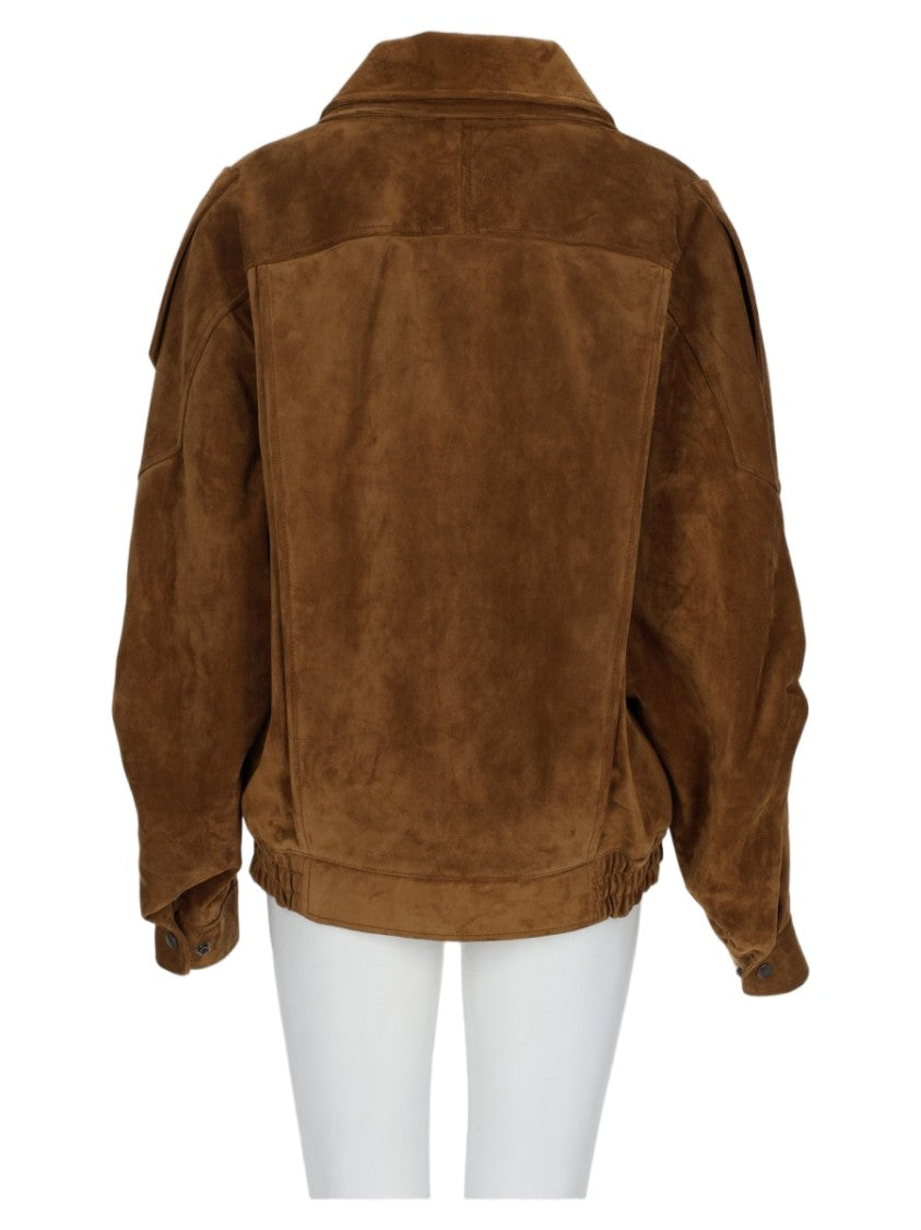 Saint Laurent Vintage-Inspired Oversized Suede Leather Jacket