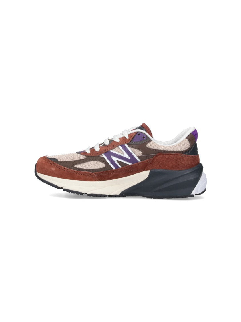 New Balance Round Toe Sneakers With Suede And Mesh Accents