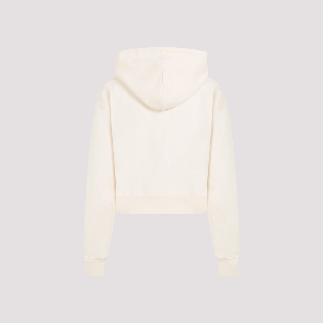 Jacquemus Cropped Light Beige Hoodie With Drawstring