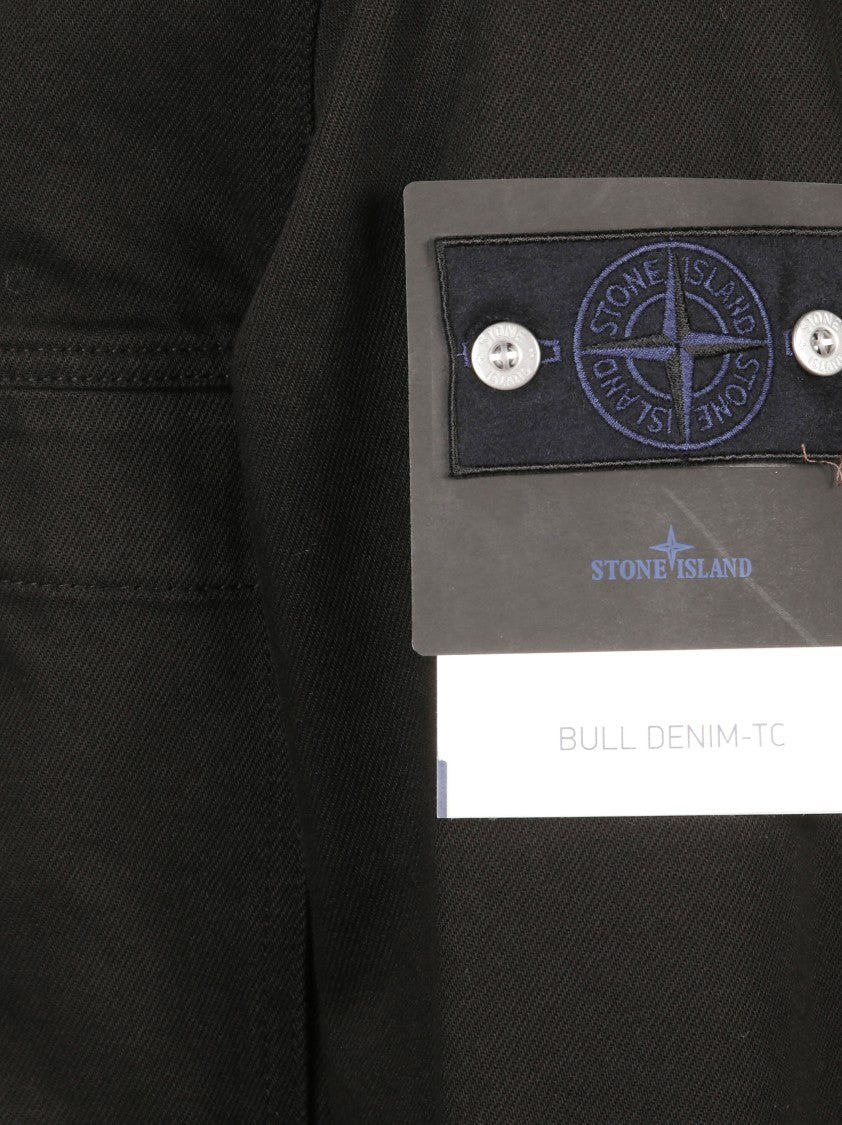 Stone Island Tailored Black Coat With Minimalist Design