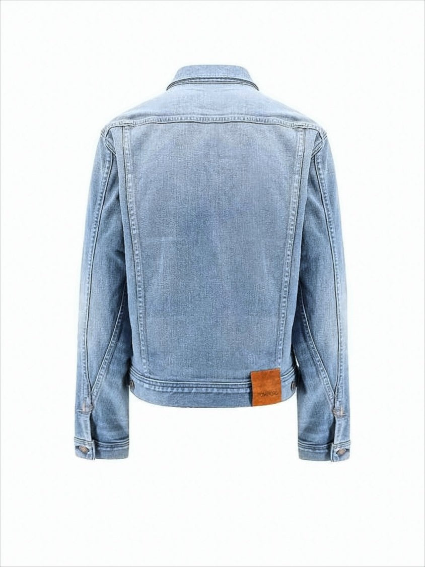 Tom Ford Light Wash Denim Jacket With Tailored Fit And Flap Pockets