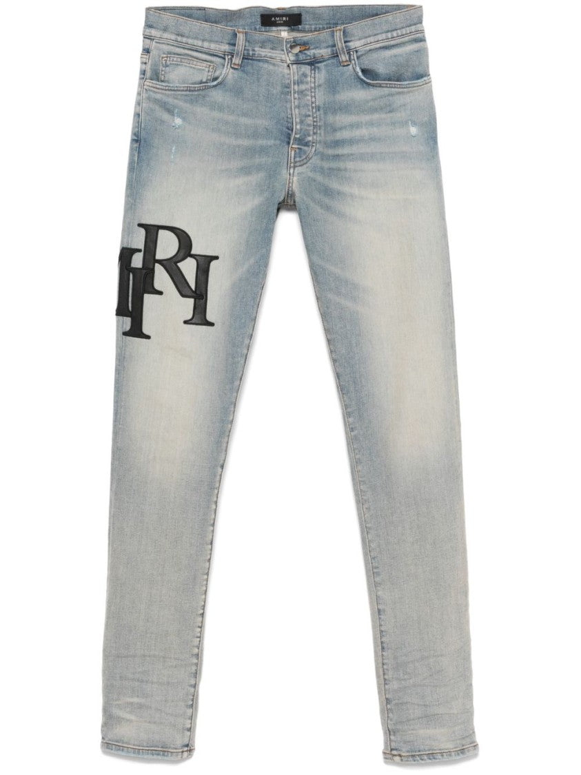 Amiri Light Blue Denim Jeans With Classic Five-Pocket Design