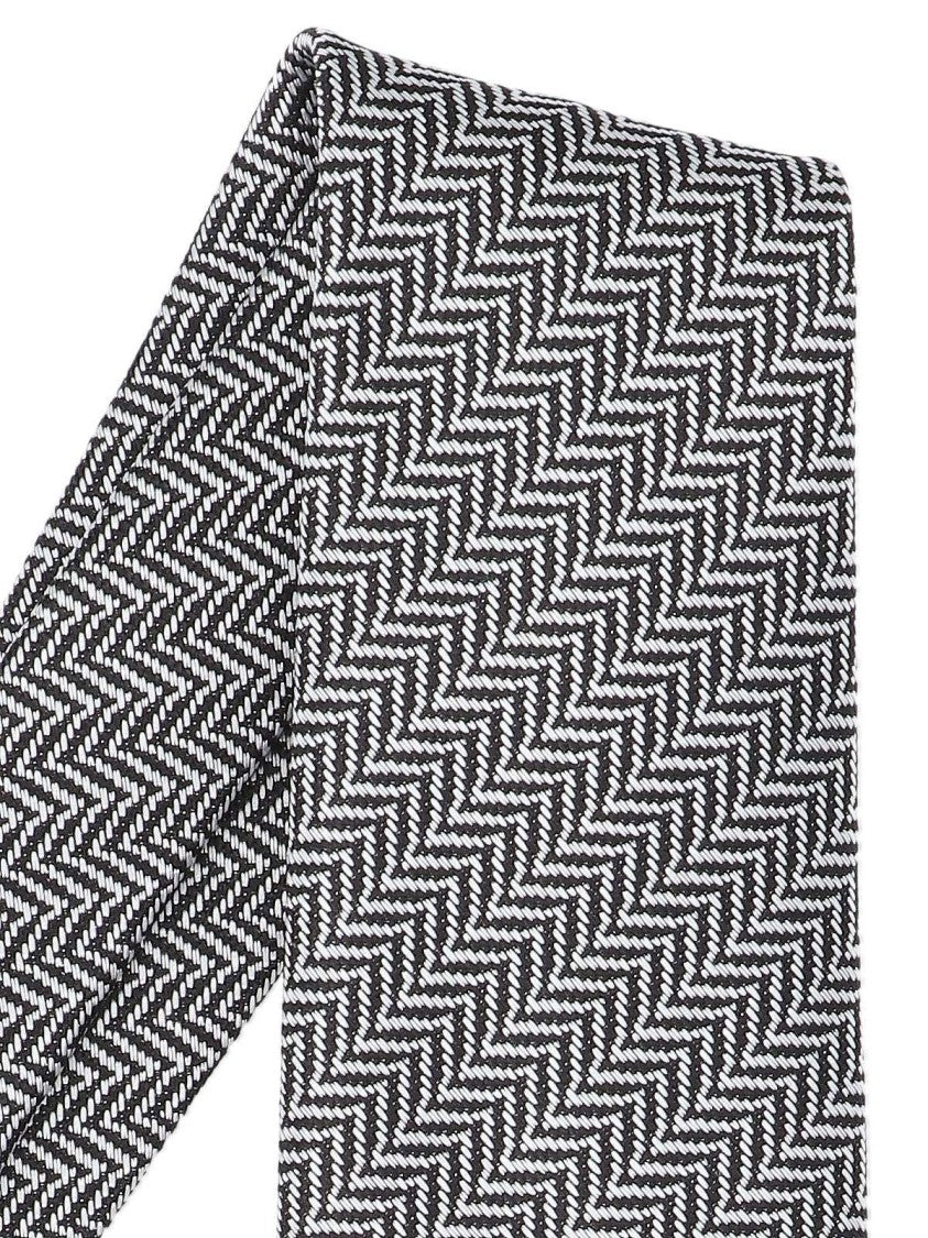 Tom Ford Herringbone Pattern Mulberry Silk Tie