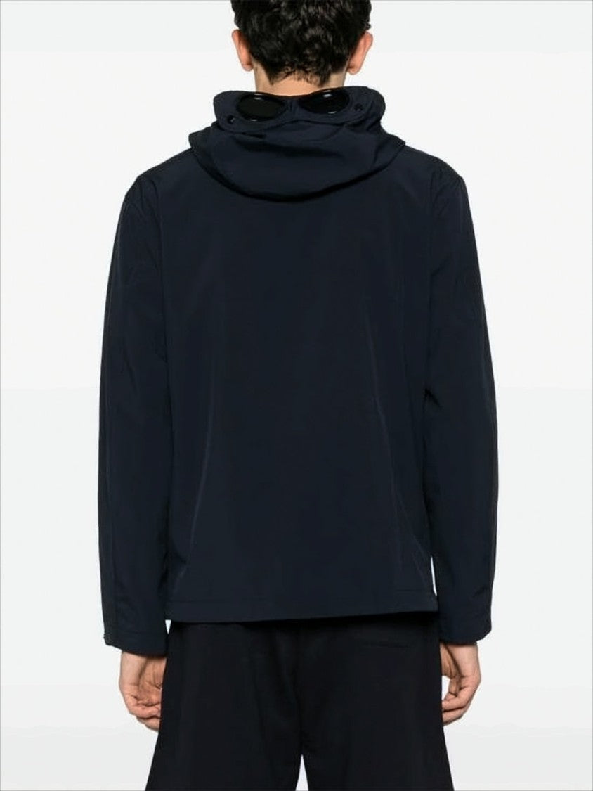 C.P. Company Relaxed-Fit Black Jacket With Concealed Zip And Goggles