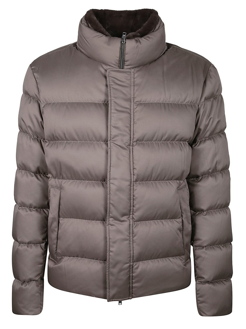 Herno Arendelle Quilted Brown Bomber Jacket