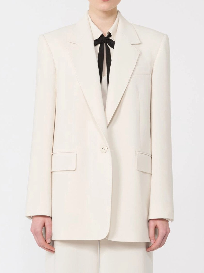 Max Mara White Bosco Structured Tailored Blazer