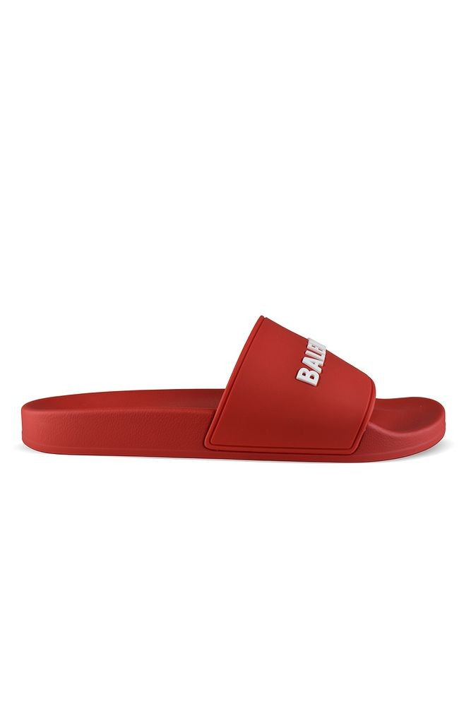 Balenciaga Red Rubber Pool Slippers