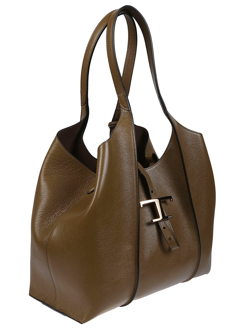 Tod's Small Tsb Brown Leather Tote Bag