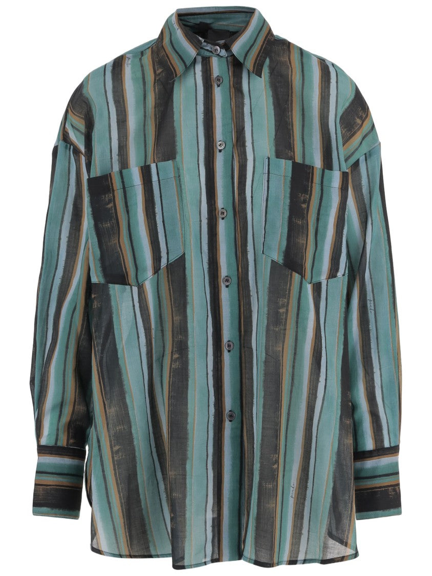 Pinko Cotton Shirt With Striped Pattern