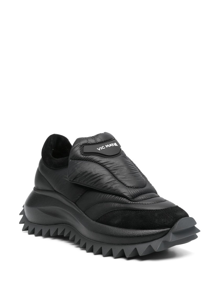 Vic Matié Black Wedge Sole Sneakers With Textured Upper