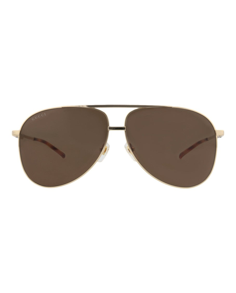 Gucci Aviator-Frame Metal Sunglasses