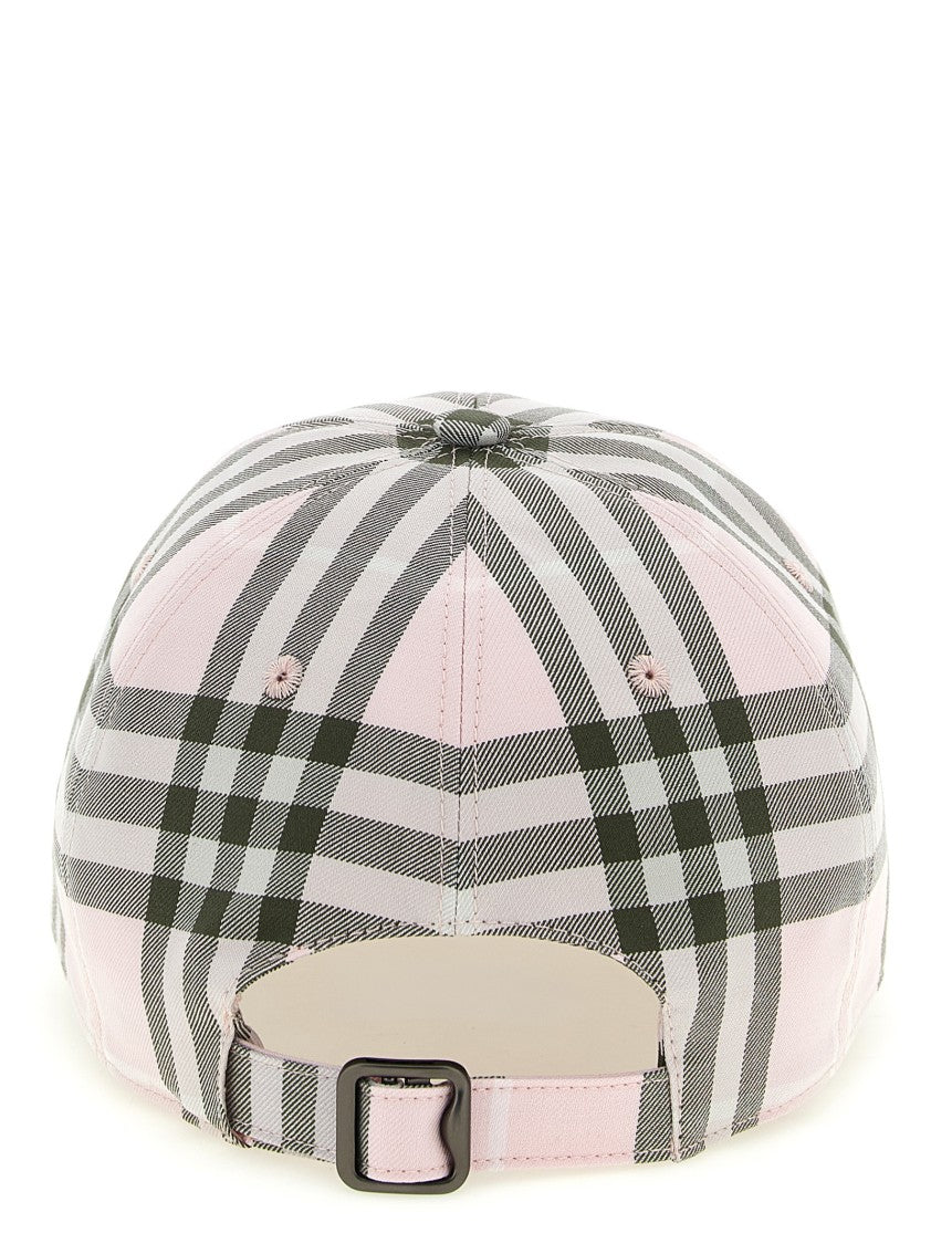 Burberry Check Baseball Cap With Adjustable B-Buckle